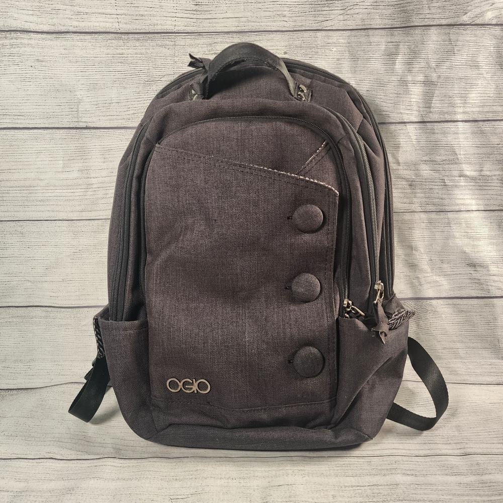 OGIO Soho Laptop Backpack Dark Gray Heathered Chevron Lining Womens Travel Bag